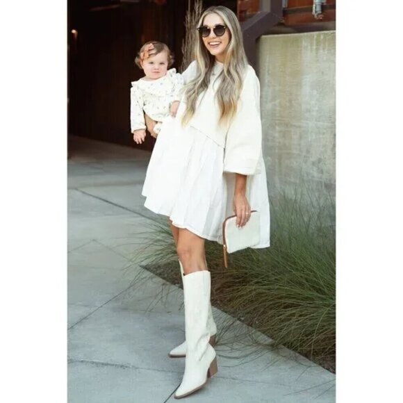 FREE PEOPLE Eleanor Sweatshirt Dress in Grey Combo Size X-Small - Picture 11 of 16